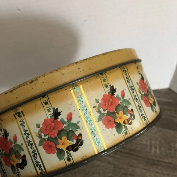 Vintage  Hibiscus Floral Tin - Picture 4 of 8